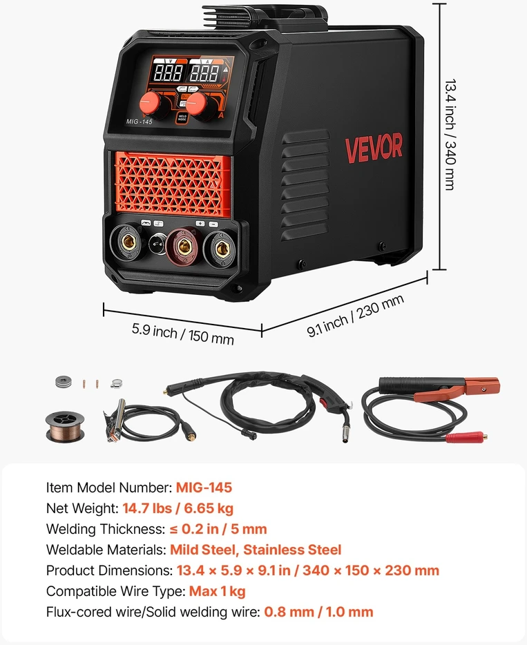 VEVOR 145A MIG suvirinimo aparatas 3 viename
