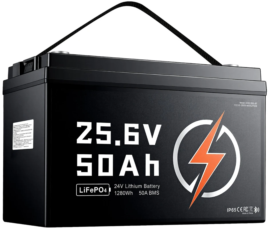 VEVOR 24V 50Ah LiFePO4 ličio baterija su Bluetooth
