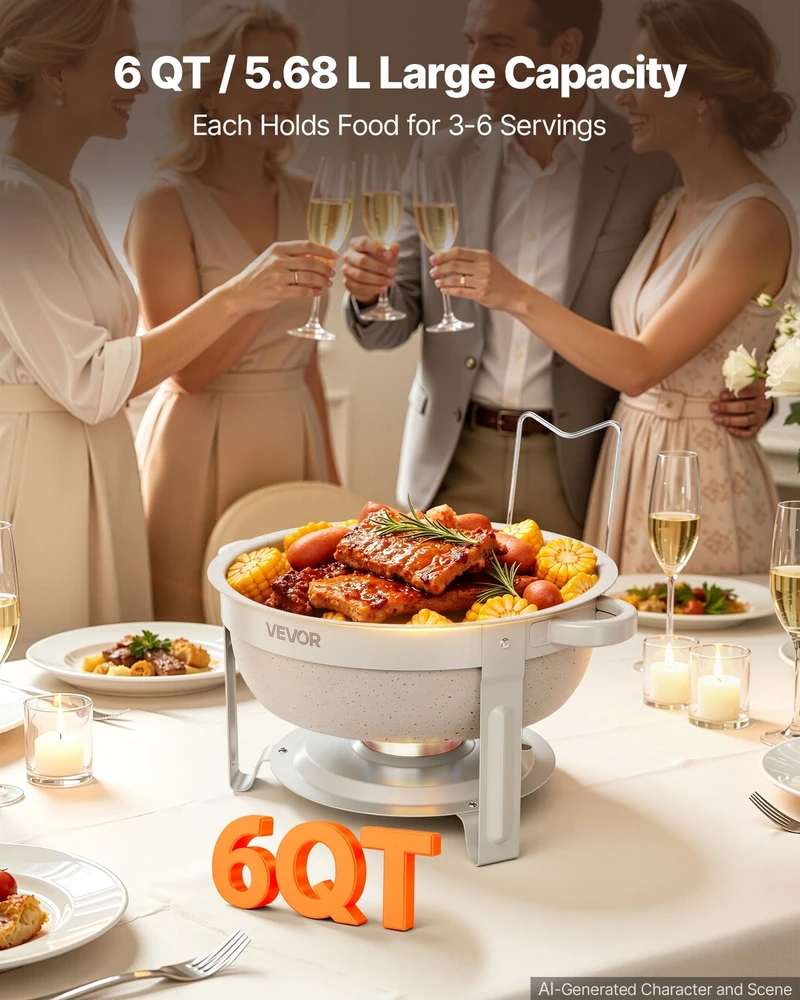 VEVOR 4 vnt. bufeto maisto šildymo indų rinkinys