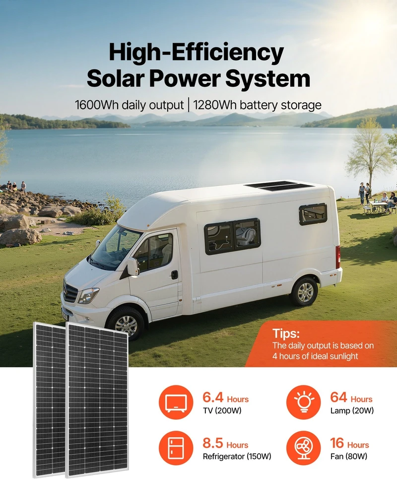 VEVOR 400W 12V saulės energijos komplektas