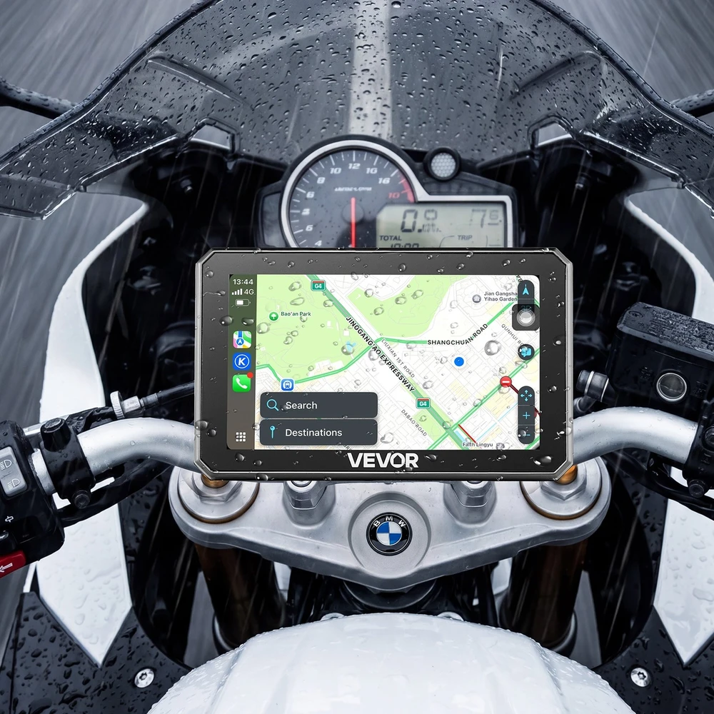 VEVOR 5 colių belaidis motociklų CarPlay ekranas