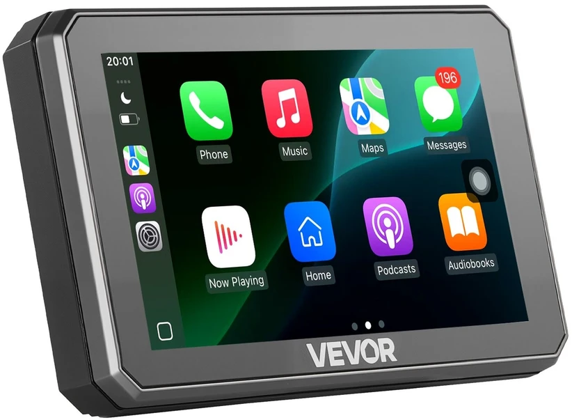 VEVOR 5 colių belaidis motociklų CarPlay ekranas