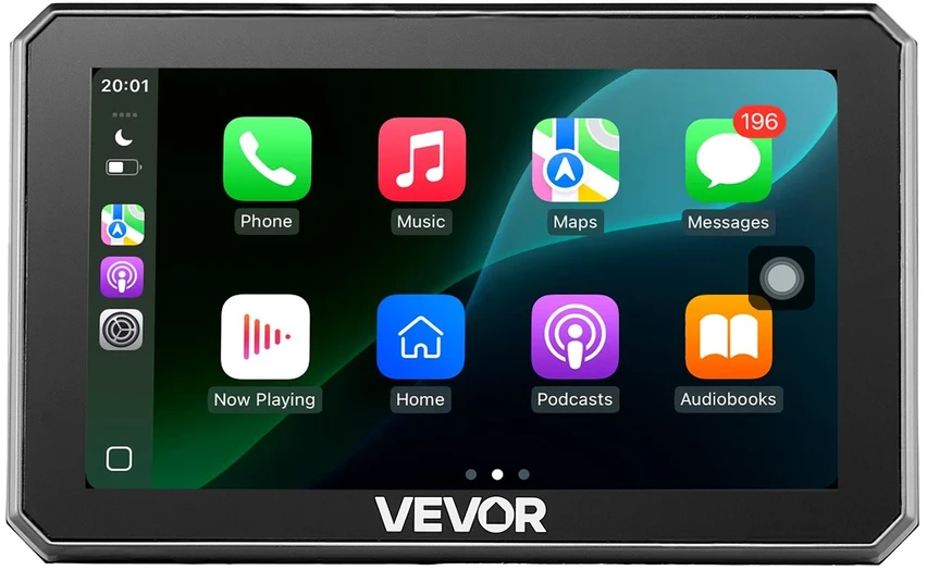 VEVOR 5 colių belaidis motociklų CarPlay ekranas