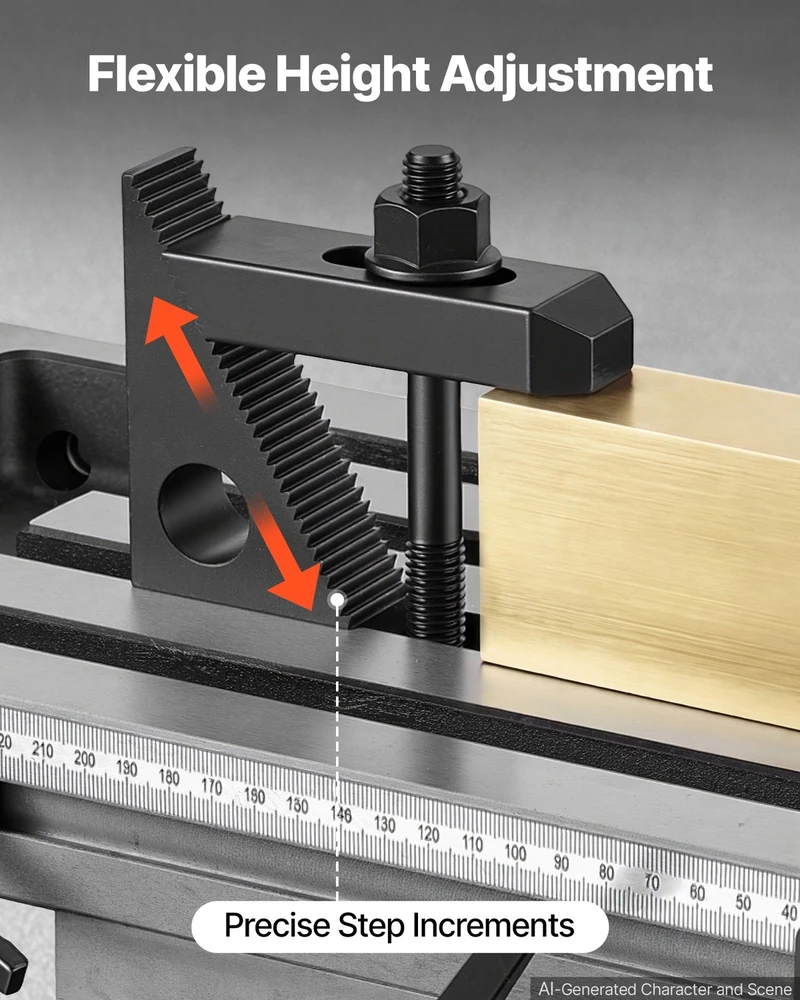 VEVOR 58 dalių 5/8" T formos griovelio prispaudimo rinkinys