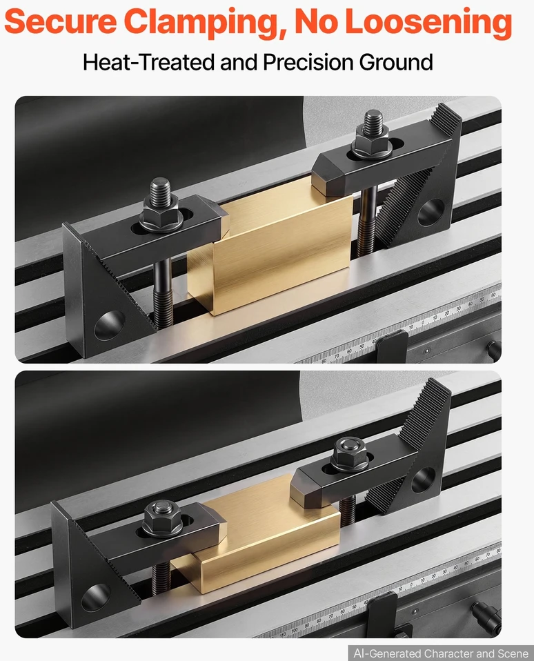 VEVOR 58 dalių 5/8" T formos griovelio prispaudimo rinkinys