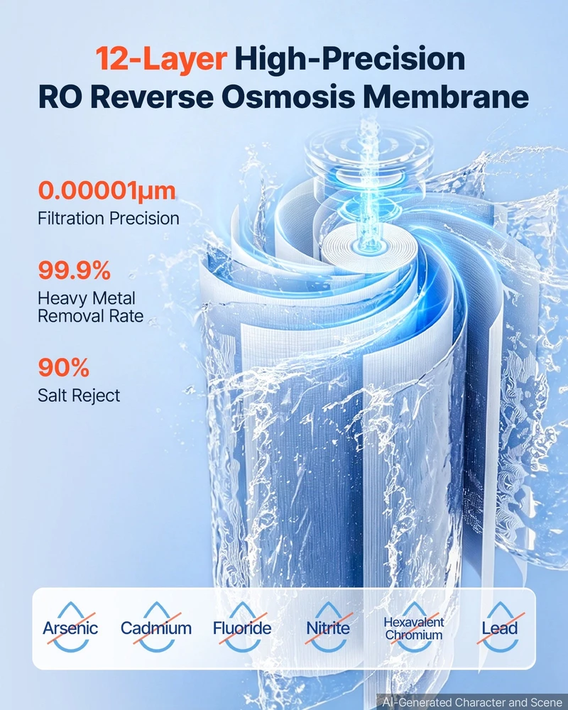 VEVOR Atbulinio osmoso RO kasetė 1200 GPD