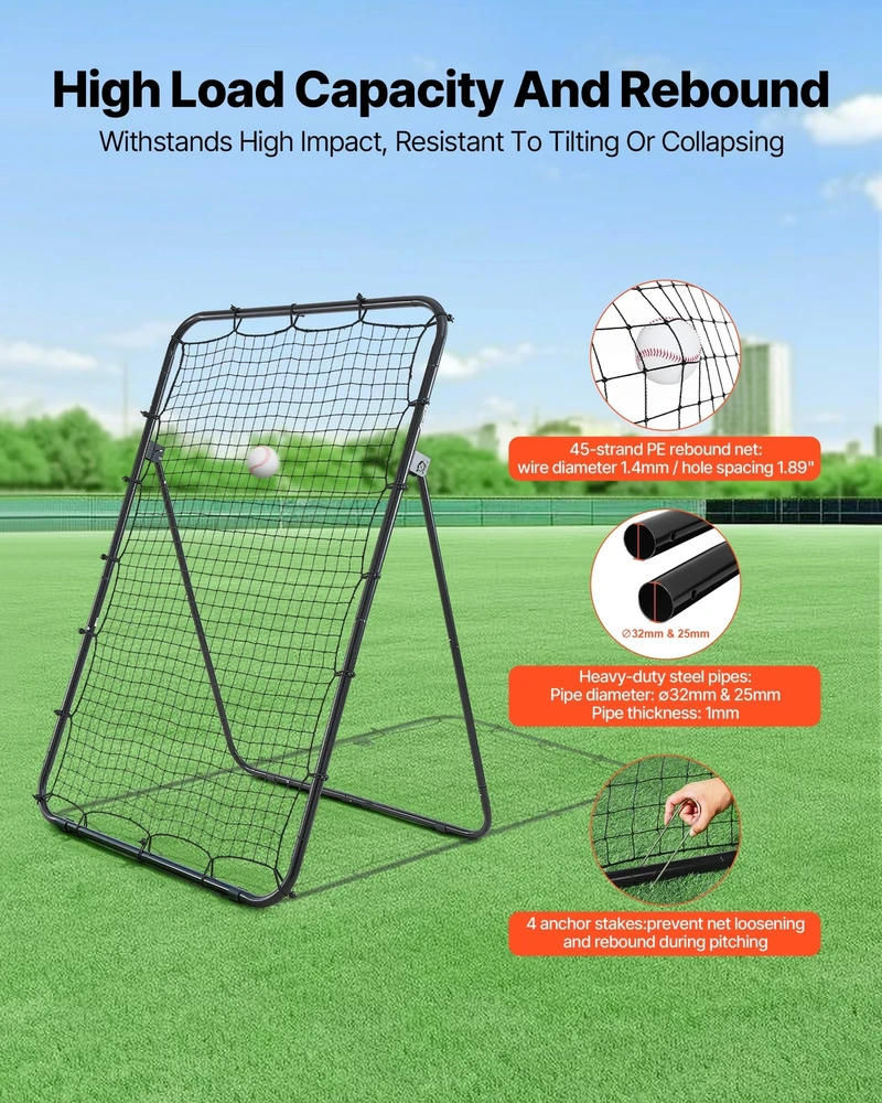 VEVOR Beisbolo ir softbolo atmušimo tinklas 1210 x 1730 mm