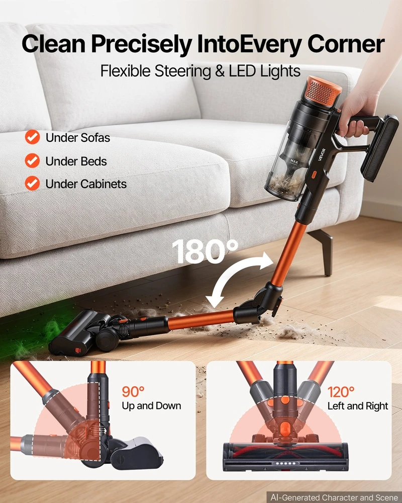 VEVOR Belaidis dulkių siurblys 600W 50kPA