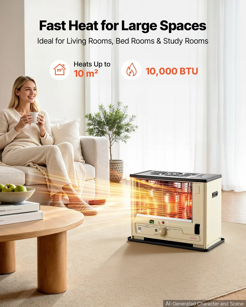 VEVOR Belaidis spindulinis žibalo šildytuvas 10000 BTU
