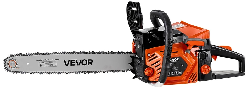 VEVOR Benzininis grandininis pjūklas 457,2 mm 52CC