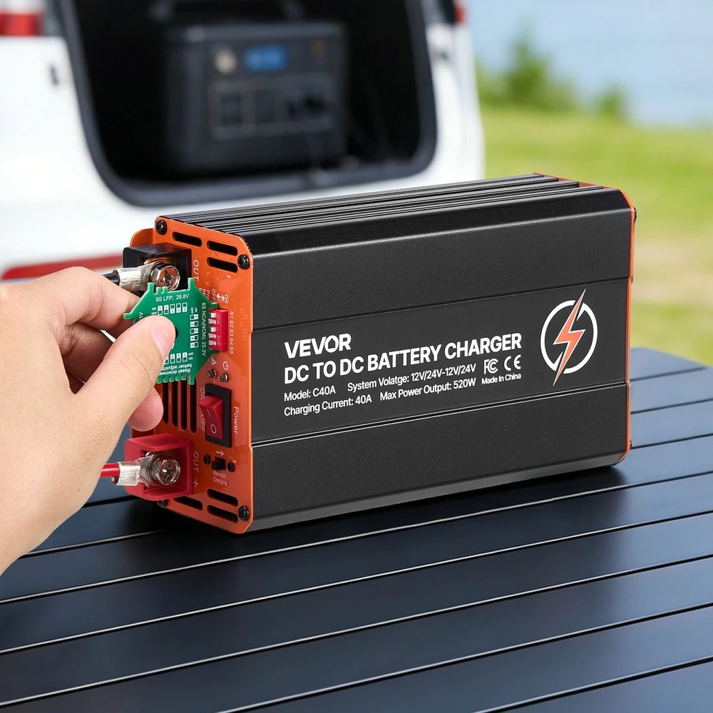 VEVOR DC į DC akumuliatoriaus įkroviklis 520W 40A
