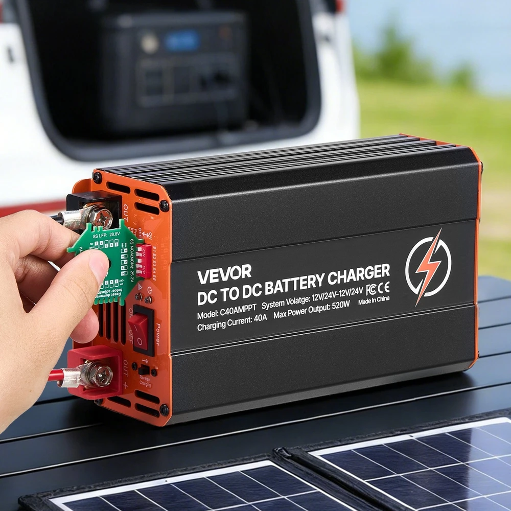 VEVOR DC į DC įkroviklis su MPPT, 520W, 40A
