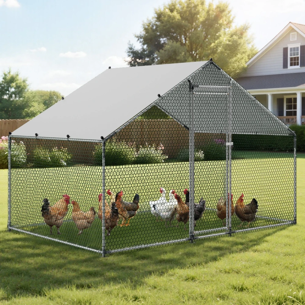 VEVOR Didelė metalinė vištidė, 3 x 2 x 2 m