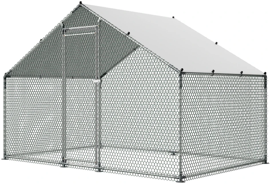 VEVOR Didelė metalinė vištidė, 3 x 2 x 2 m