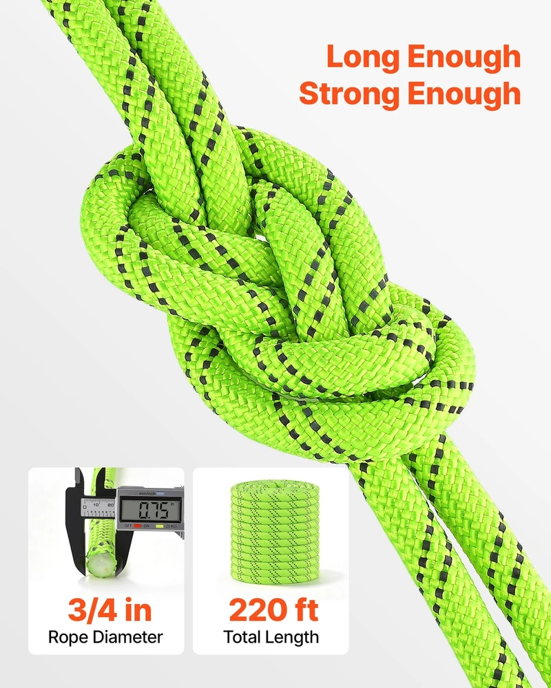 VEVOR Dvigubai pintas poliesterio lynas 19,1 mm x 67 m