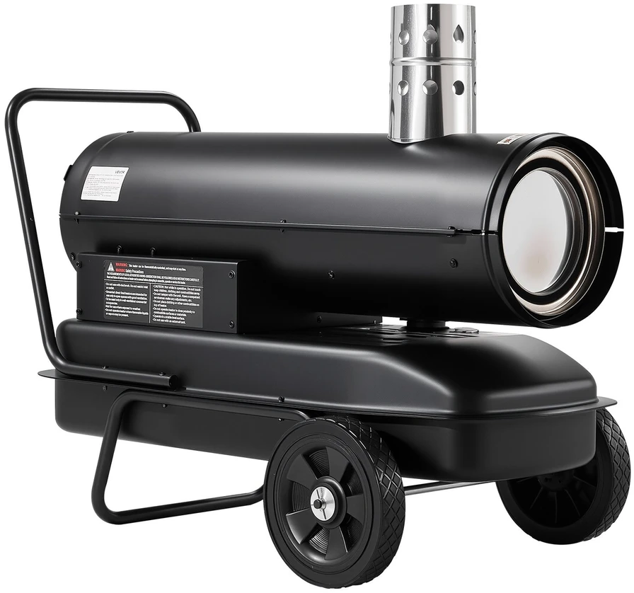 VEVOR 20kW priverstinio oro žibalo dyzelinis šildytuvas, nešiojamas torpedinis patalpų šildytuvas, pramoninis šildytuvas sandėliui, garažui, dirbtuvėms, statyboms, lauko šildymui