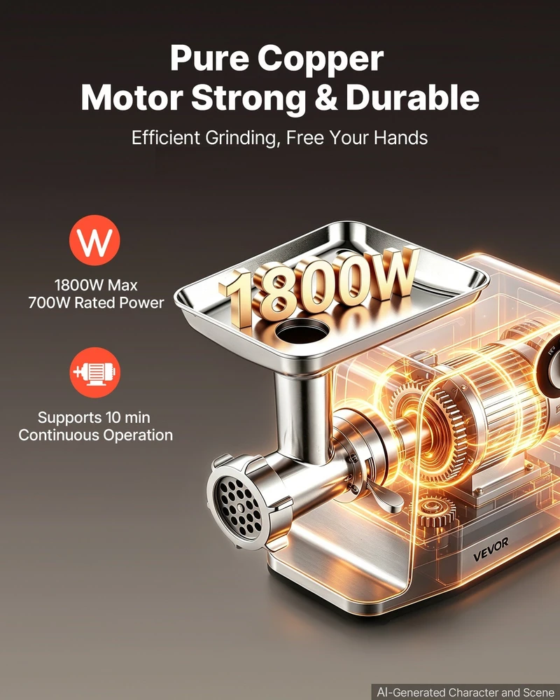 VEVOR Elektrinė mėsmalė #5, 700W