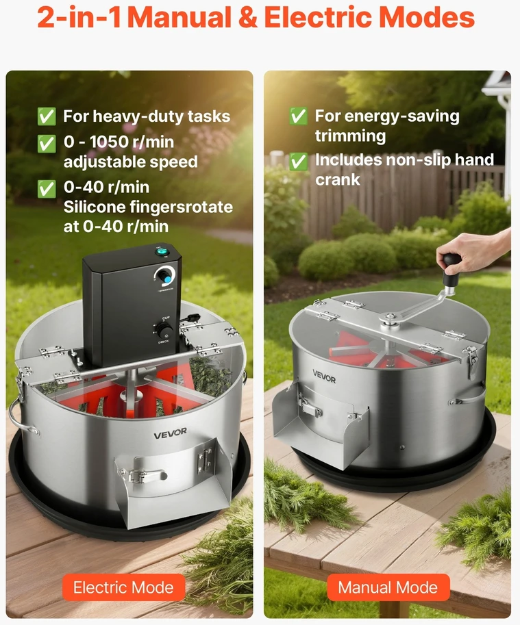 VEVOR Elektrinė pumpurų lapų kirpyklė 2-in-1