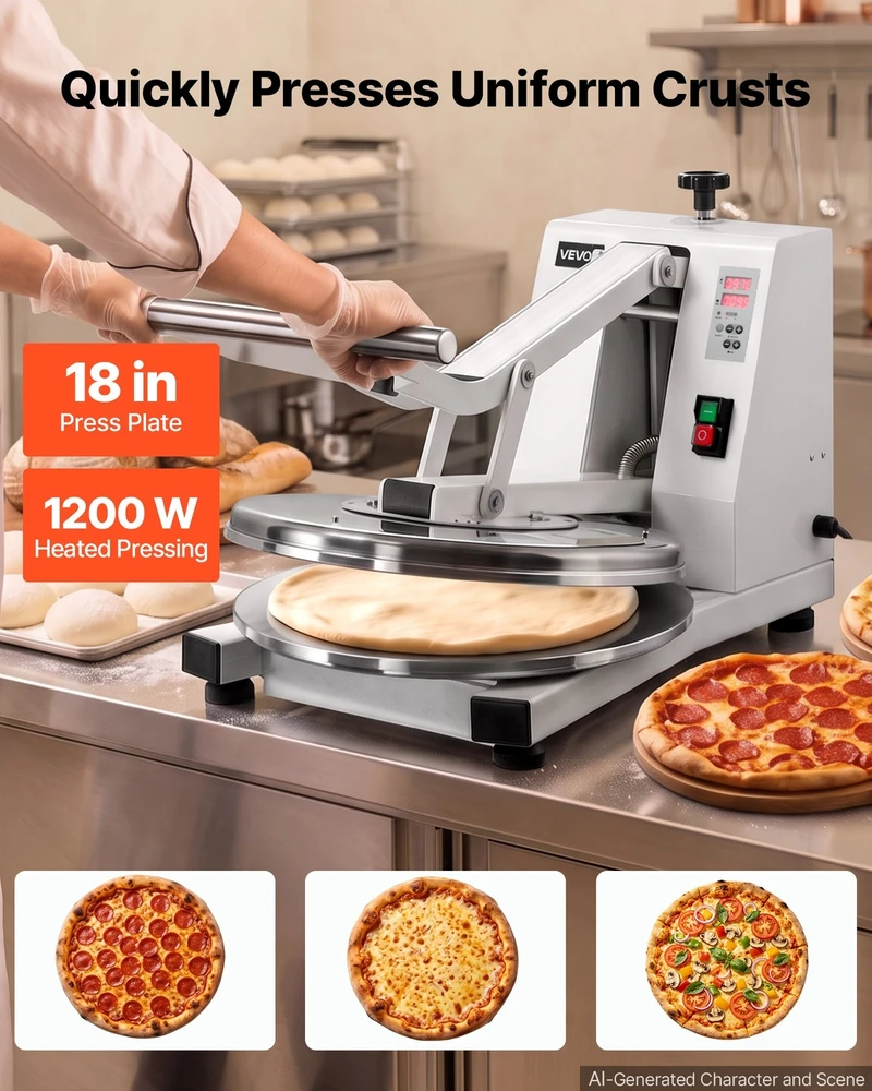 VEVOR Elektrinis picos tešlos presas 45 cm