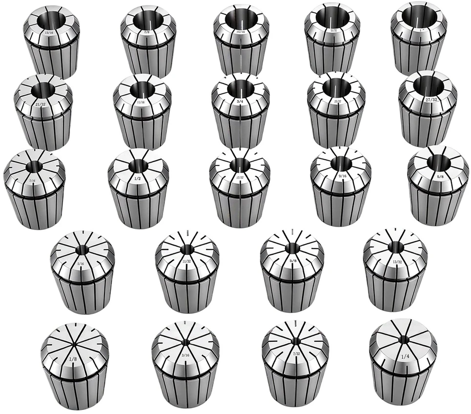 VEVOR ER40 įvorių rinkinys 3,2–25,4 mm, 23 vnt.