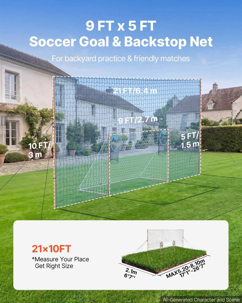 VEVOR Futbolo vartai 2,72 x 1,51 m kiemui