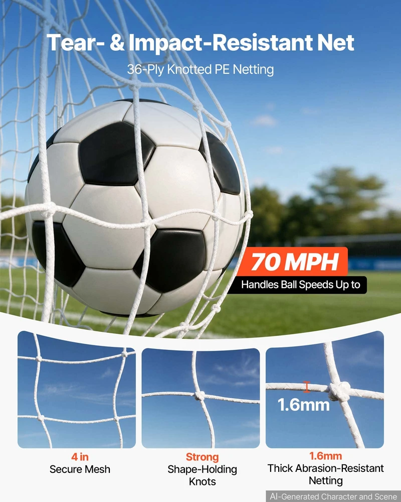 VEVOR Futbolo vartai 2,72 x 1,51 m kiemui