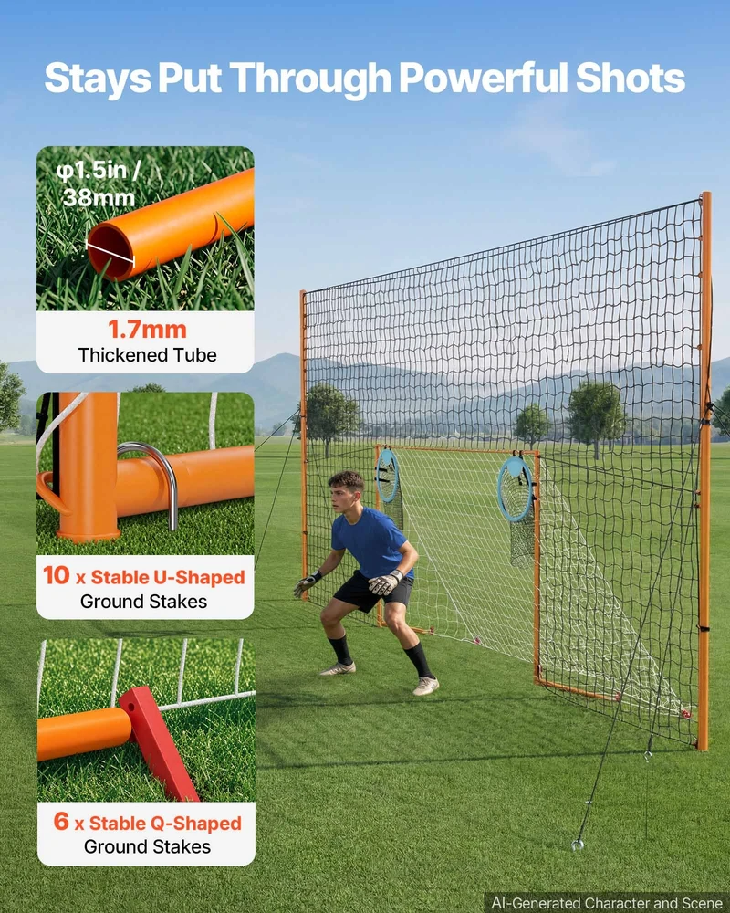 VEVOR Futbolo vartai 2,72 x 1,51 m kiemui