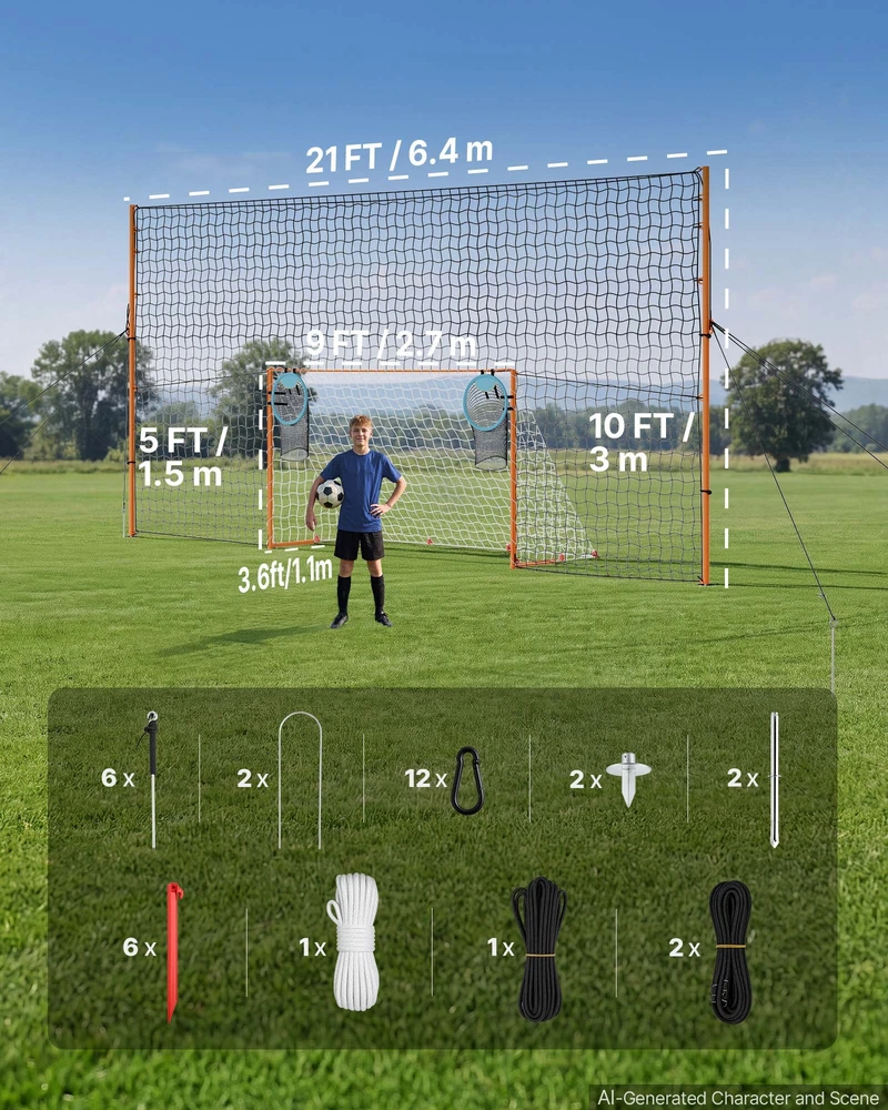 VEVOR Futbolo vartai 2,72 x 1,51 m kiemui