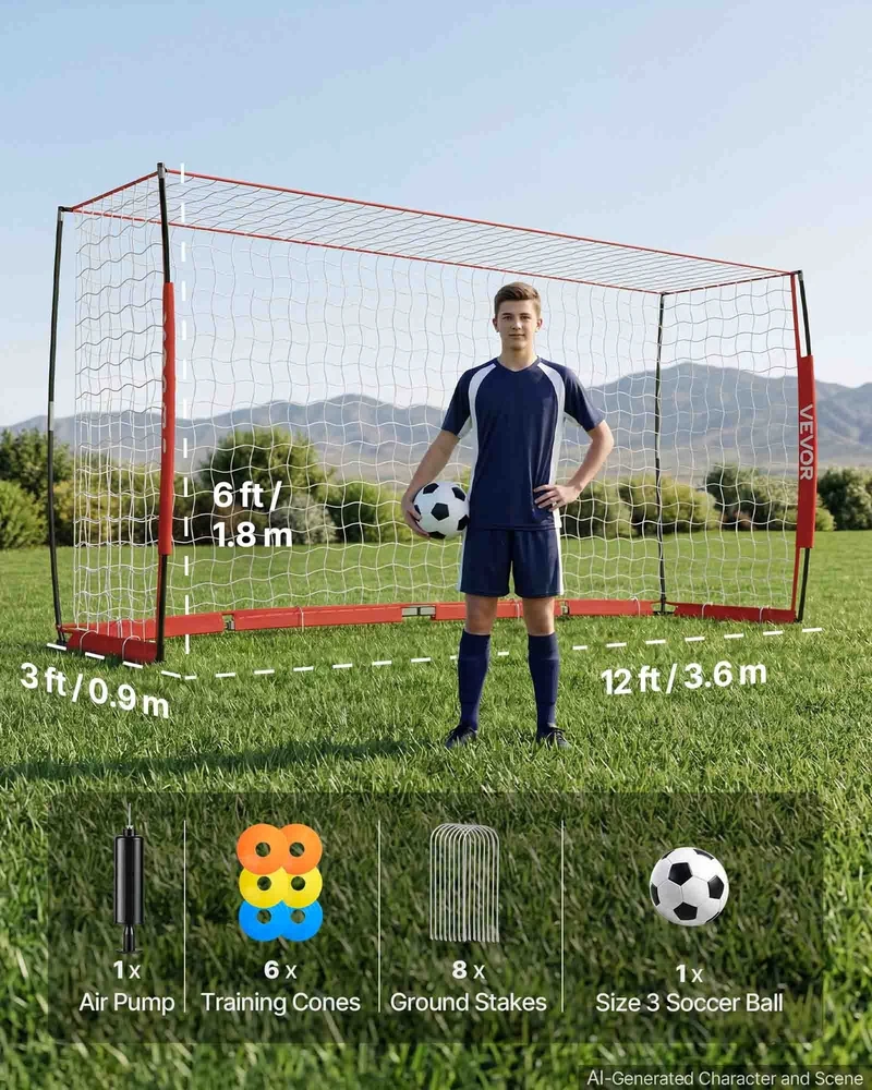 Futbolo vartai VEVOR DKS-86536R, 3,6 x 1,8 m