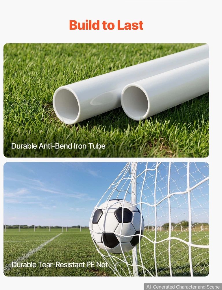 Futbolo vartai VEVOR DKS-36632, 3,66 x 1,83 m