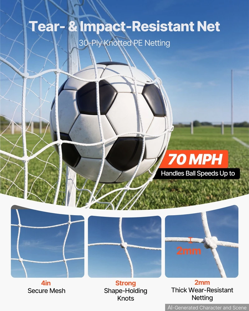 Futbolo vartai VEVOR DKS-36632, 3,66 x 1,83 m