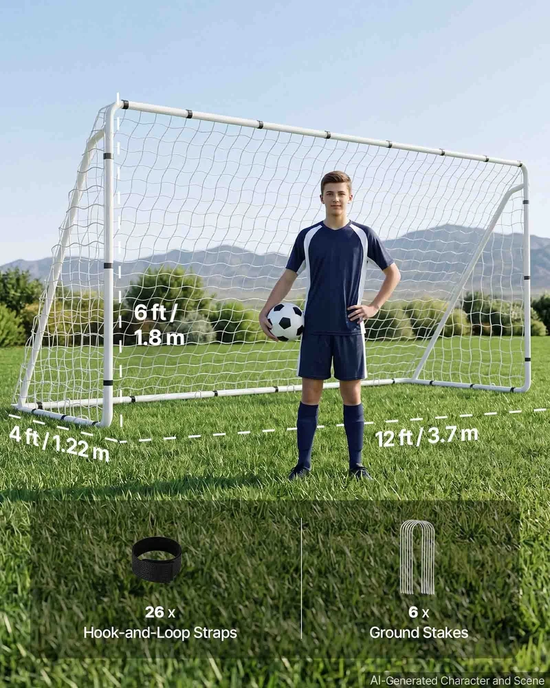 Futbolo vartai VEVOR DKS-36632, 3,66 x 1,83 m