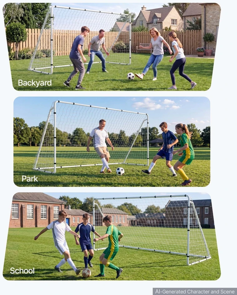 Futbolo vartai VEVOR DKS-36632, 3,66 x 1,83 m