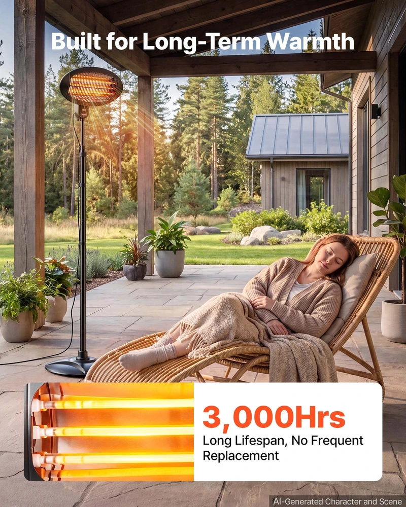 Infraraudonųjų spindulių šildytuvas VEVOR PNH-2000DI, 2000W