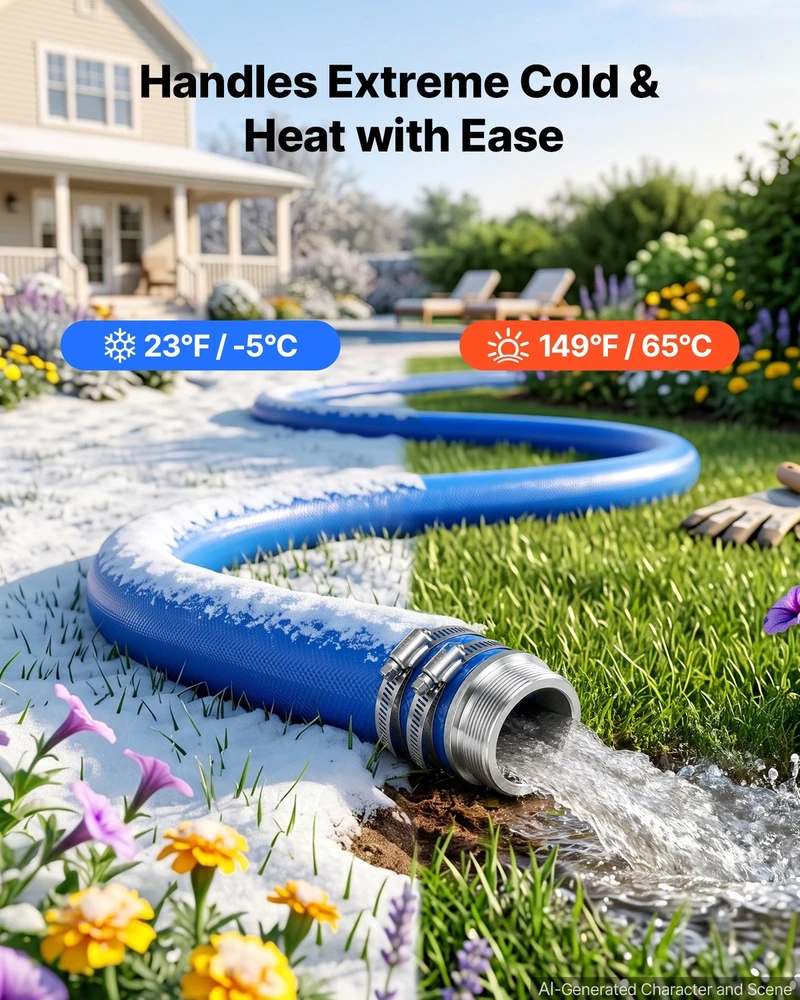 VEVOR Išleidimo žarna 2" x 15,2 m PVC