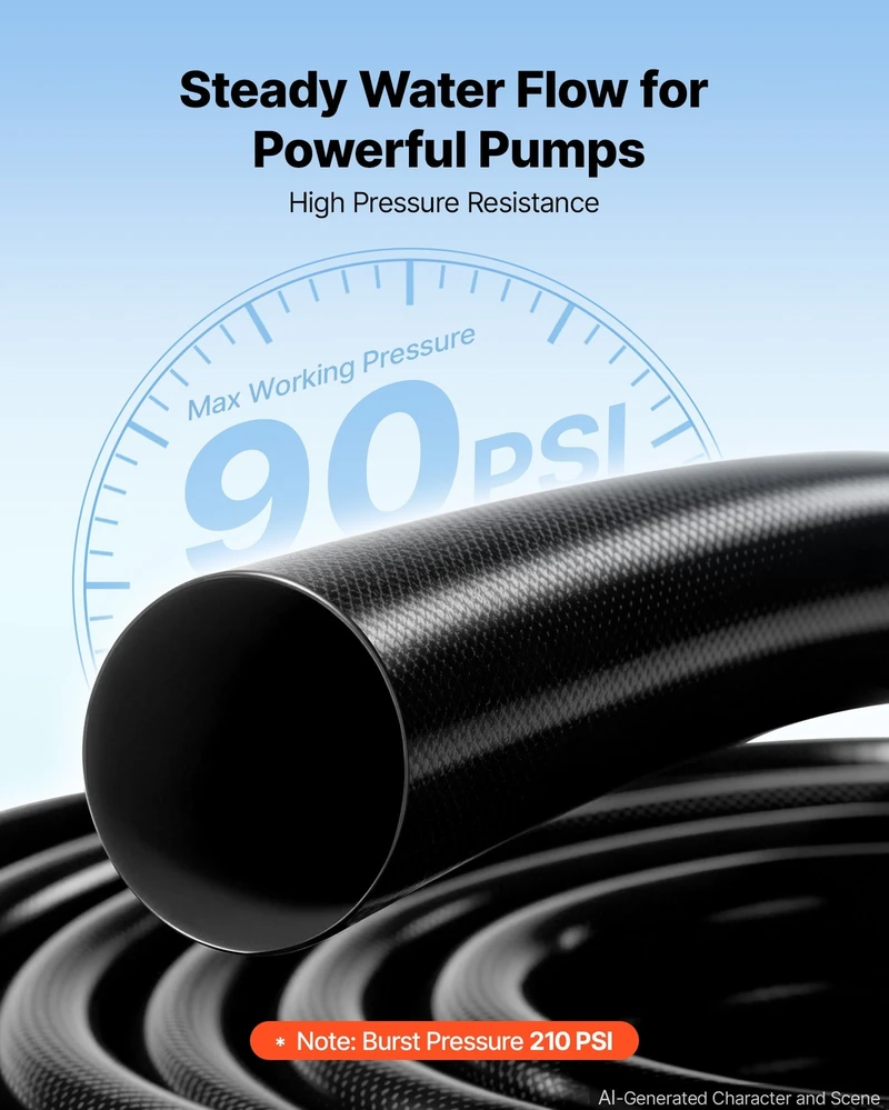 VEVOR Išleidimo žarna 2" x 30,48 m PVC