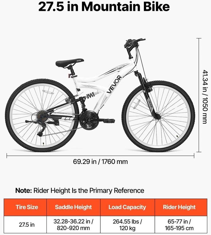 VEVOR Kalnų dviratis vyrams ir moterims 70 cm