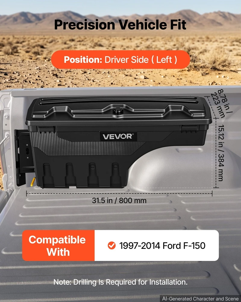 VEVOR Kėbulo daiktadėžė Ford F-150, 25 l