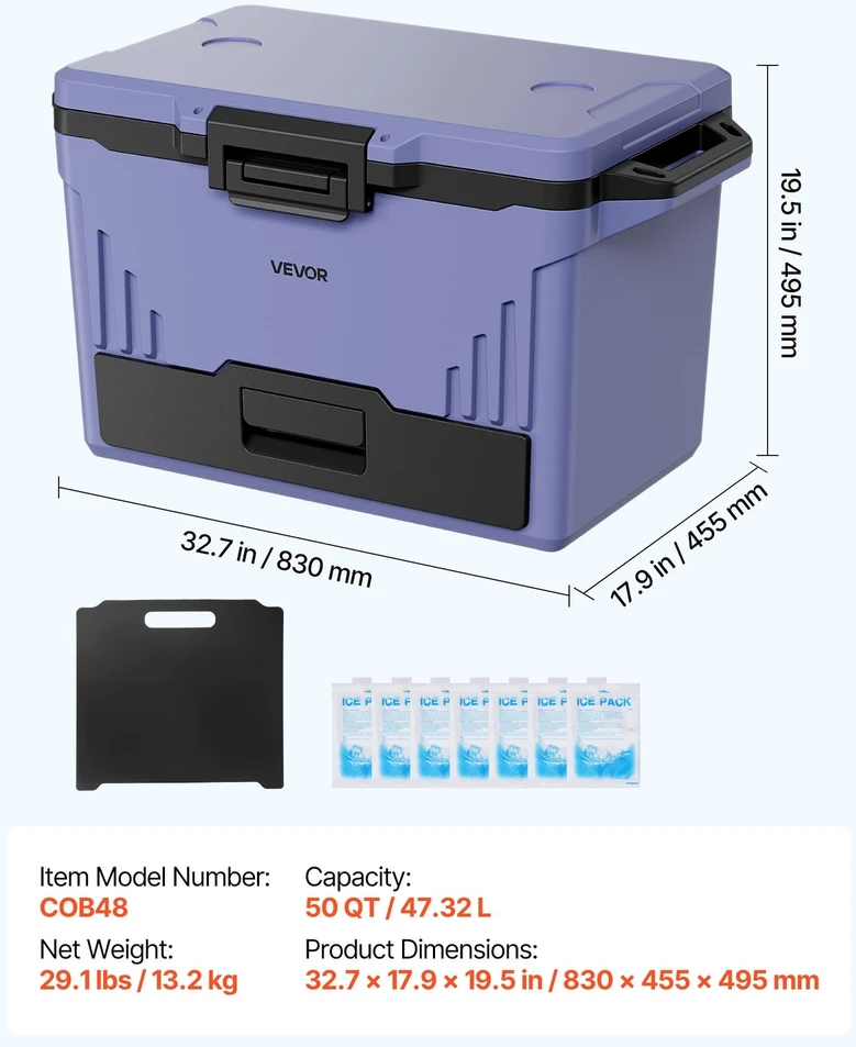 VEVOR Kietas šaltkrepšis 47 l