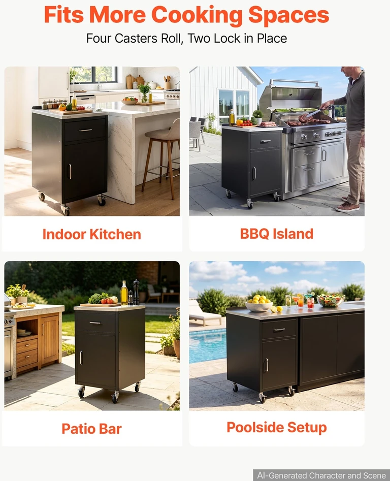 VEVOR Lauko paruošimo spintelė BBQ salai