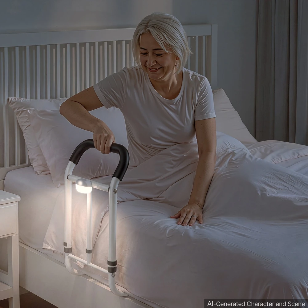 VEVOR Lovos turėklas senjorams su LED