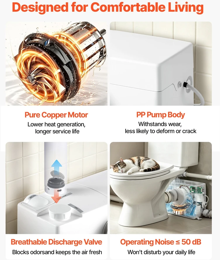 VEVOR Maceratoriaus siurblys 800W nuotekoms