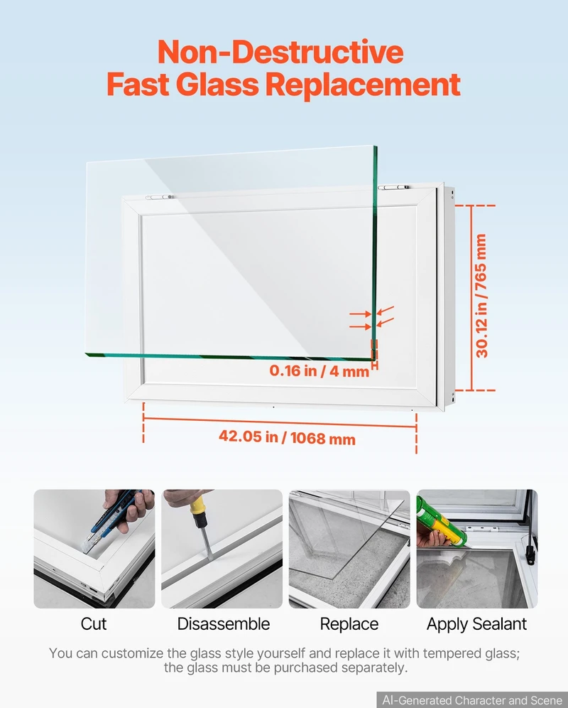 VEVOR Maisto furgono aptarnavimo langas 1220x915 mm