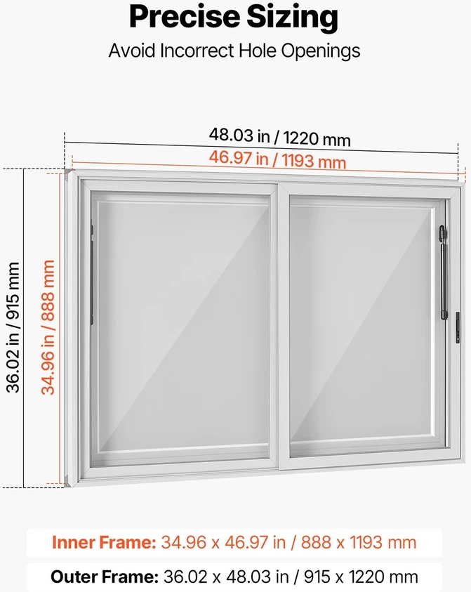 VEVOR Maisto furgono aptarnavimo langas 1220x915 mm