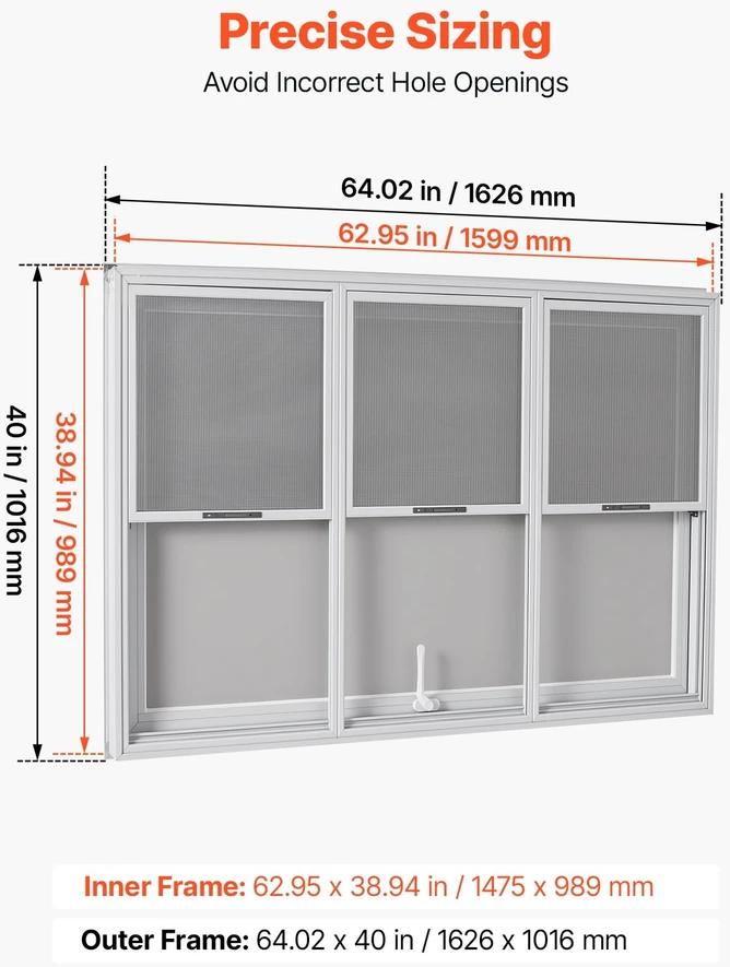 VEVOR Maisto furgono aptarnavimo langas 1626x1016mm