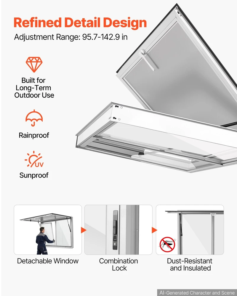 VEVOR Maisto furgono aptarnavimo langas 1220x915 mm