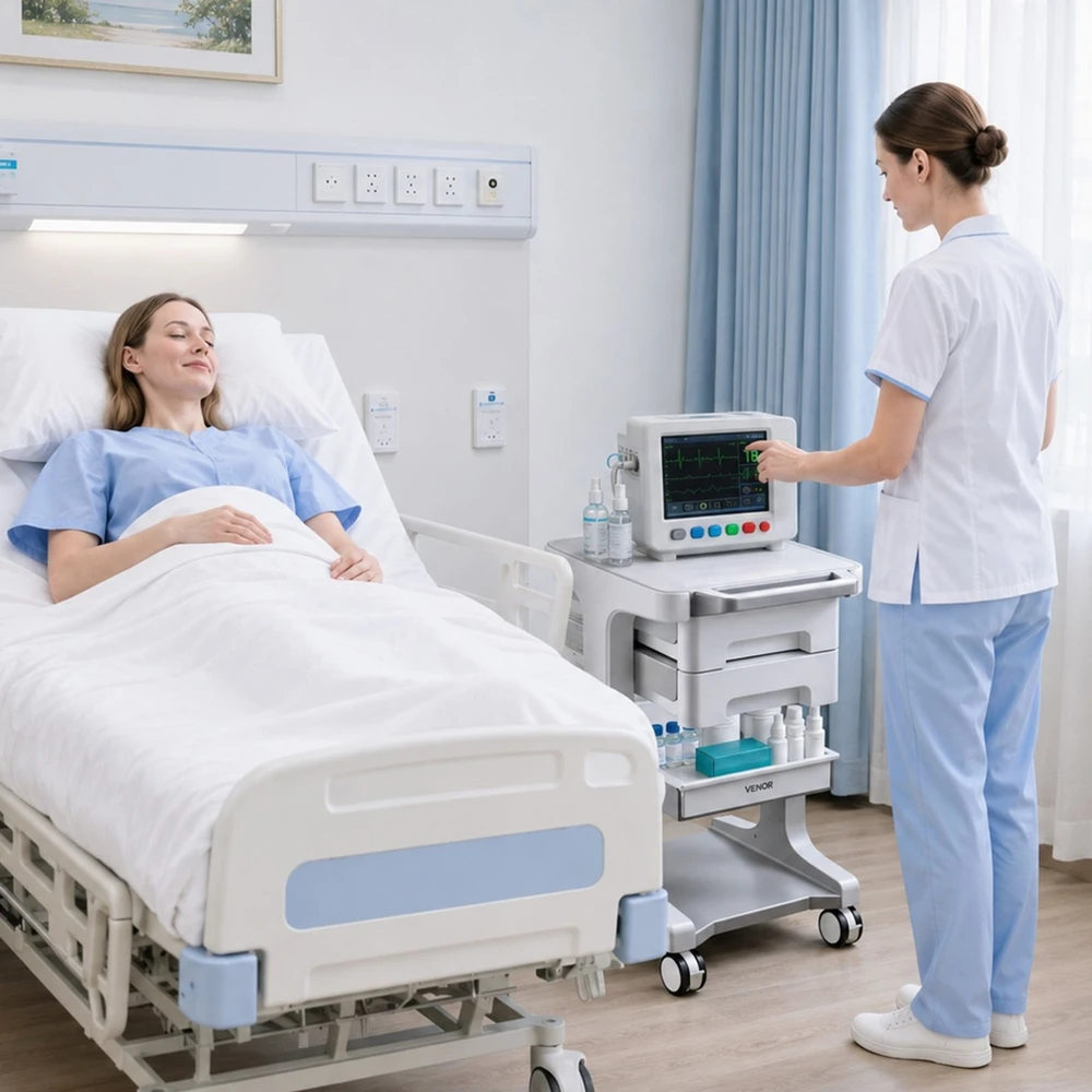 VEVOR Medicininis vežimėlis iki 50 kg su stalčiais