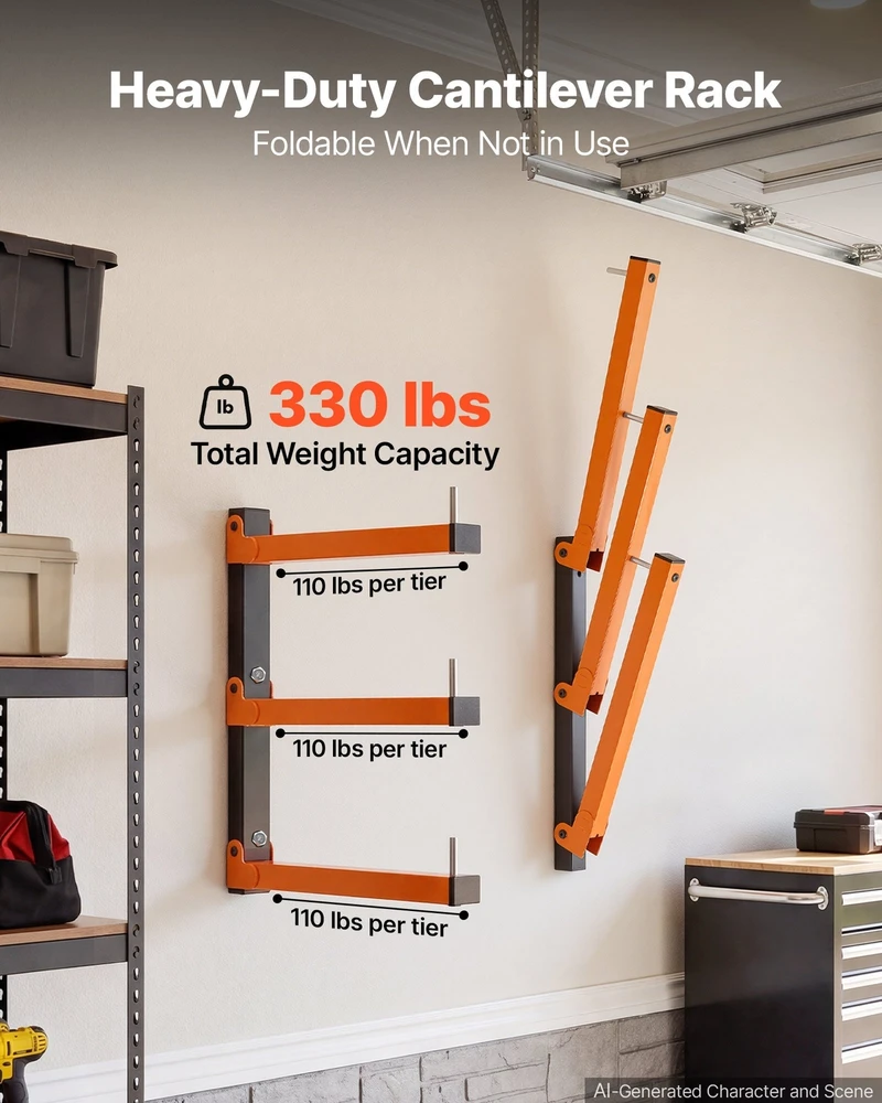 VEVOR Medienos lentyna, 3 pakopų, 2 vnt., 50 kg pakopai