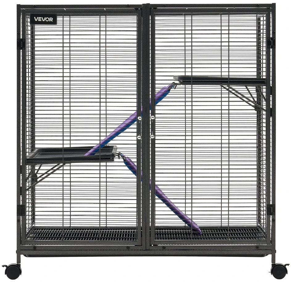 VEVOR Metalinis 3 aukštų narvas smulkiems gyvūnams 96 cm