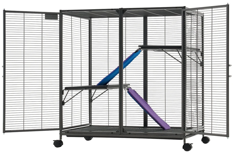 VEVOR Metalinis 3 aukštų narvas smulkiems gyvūnams 96 cm